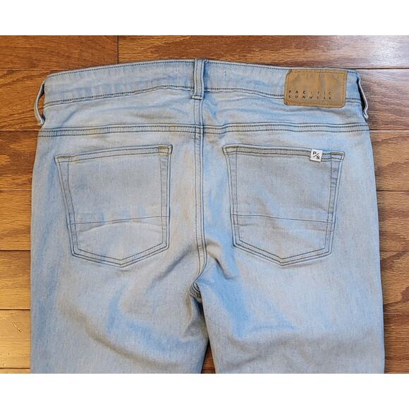 PACSUN Jeans Womens 30 x 30 Blue Denim Stretch Stretch Skinny Preppy Light Wash - Picture 4 of 12
